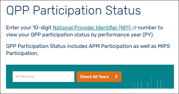 QPP Participation Status Tool